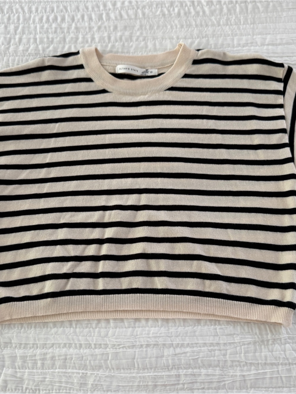 Altard State Cream/Black Striped Top ( Size XS) - NEW